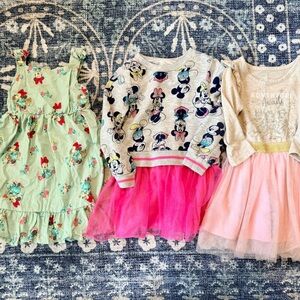 Lot of 3 Disney Dresses Toddler 3T